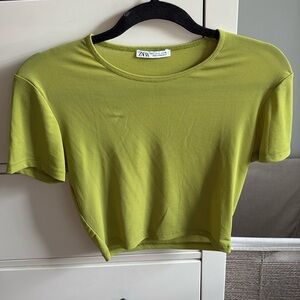 Zara mesh green top